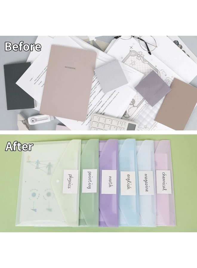 EOOUT 24 Pack Plastic Envelopes Plastic File Folders, Poly Folders with Snap Closure, A4 Size File Envelopes with Label Pocket for Documents School Office Supplies - Image 5
