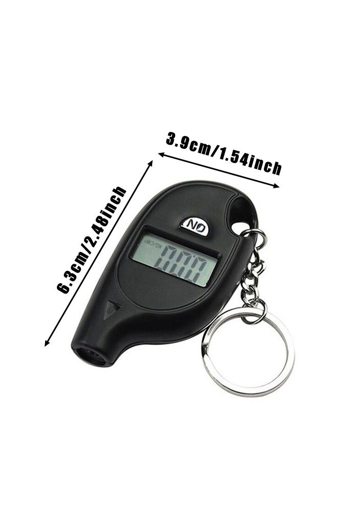 2 PCS Tire Pressure Gauge, 5-150PSI Black LCD Digital Display Tyre Pressure Gauge Tester with Keychain - Image 2