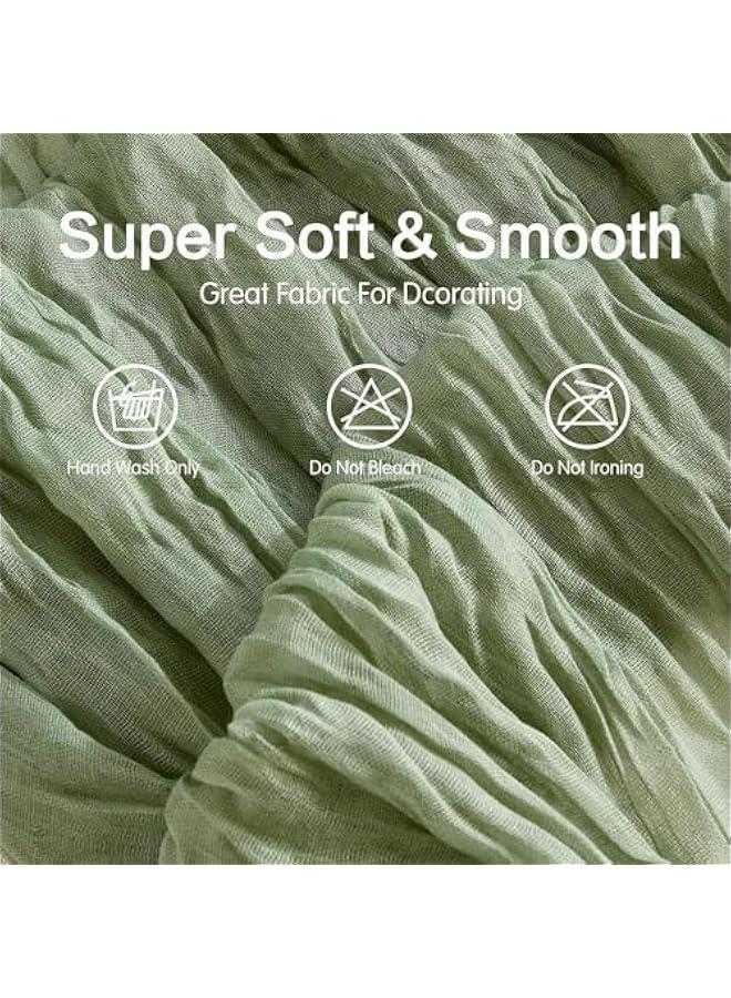 HOOKOR Cheesecloth Table Runners, Tablecloth for Dining Table, Green Gauze Table Runner, Rustic Sheer Table Decor for Romantic Bridal Shower, Baby Shower, Birthday Party - Image 5