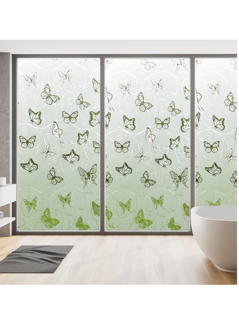 Excefore Window Privacy Film, 3D Crystal Window Tint, Butterfly Decorative Non-Adhesive, Privacy Frosted Self- Adhesive Opaque Static Glass Window Film Clings Removable Anti UV, 17.7x78.7in - Image 5