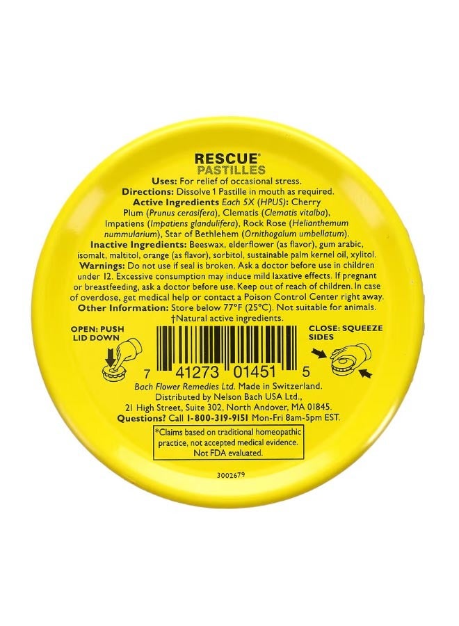 باتش Rescue Pastilles Natural Stress Relief Orange  And Elderflower 35 Pastilles 1.7 oz 50 g - Image 2