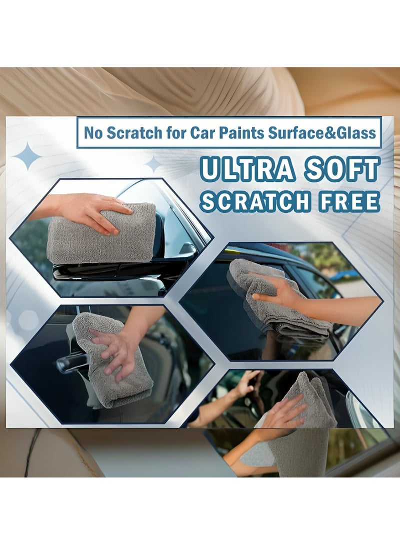 2-Pack of Professional Large Microfiber Car Drying Towels - Lint-Free, Scratch-Free, and Highly Absorbent for Cars, SUVs, RVs, Trucks, and Boats (31” x 24", Grey) - Image 3