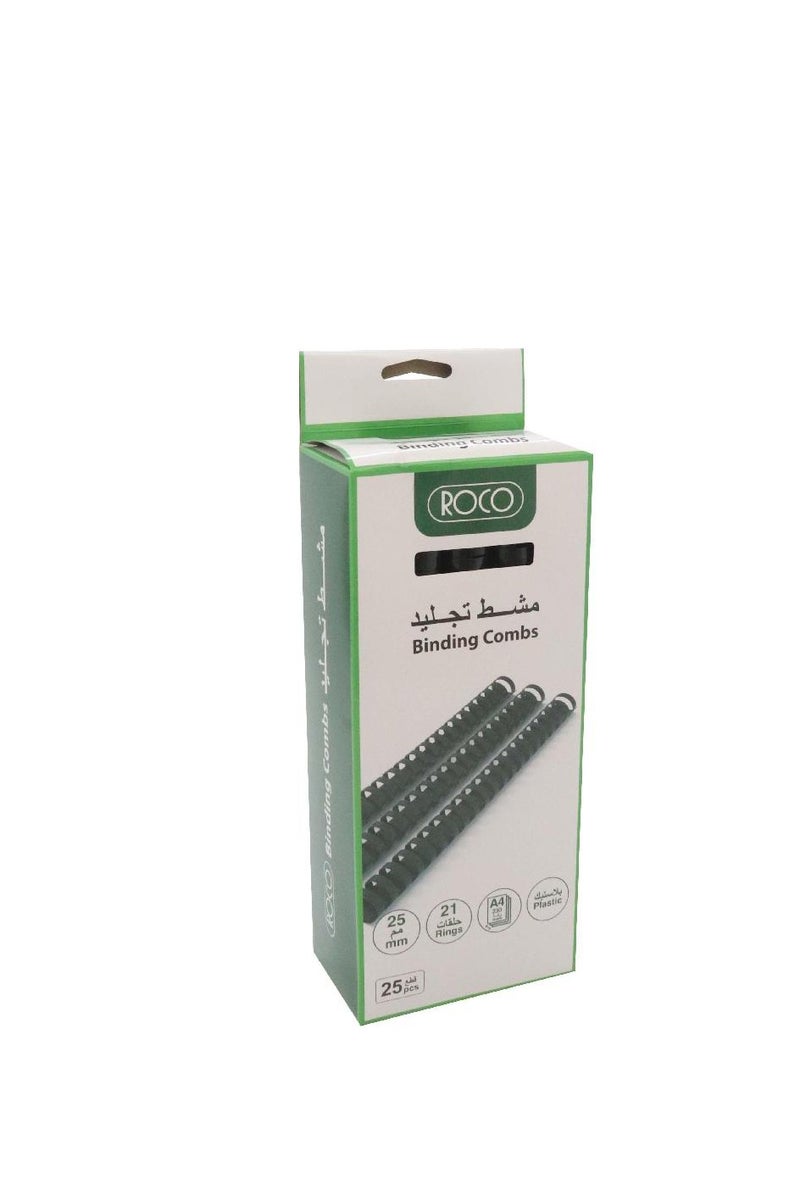 ROCO Spiral Binding Comb 25 mm Plastic A4 Black