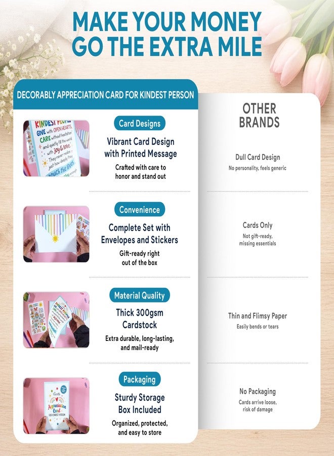 Decorably Appreciation Card for Kindest Person (counselor appreciation card, social worker appreciation card) - Image 2