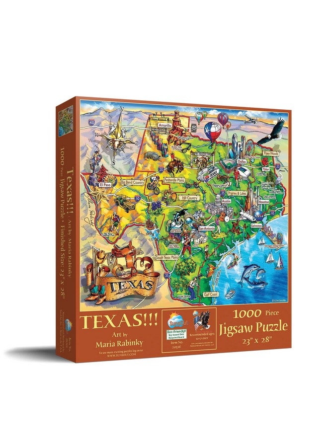سونز أوت Inc - Texas - 1000 قطعة من أحجية الصور المقطوعة من تصميم الفنانة: ماريا رابينكي - الحجم النهائي 23 بوصة × 28 بوصة - رقم القطعة 20516 - Image 2