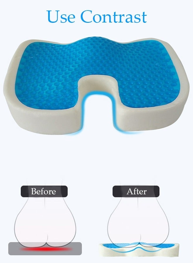 DUNISO Gel Seat Cushion for Car, Cooling Seat Cushion with Anti-Slip Bottom and Removable Cover, Breathable Car Office Chair Seat Cushion for Tailbone Pain Relief - Image 4