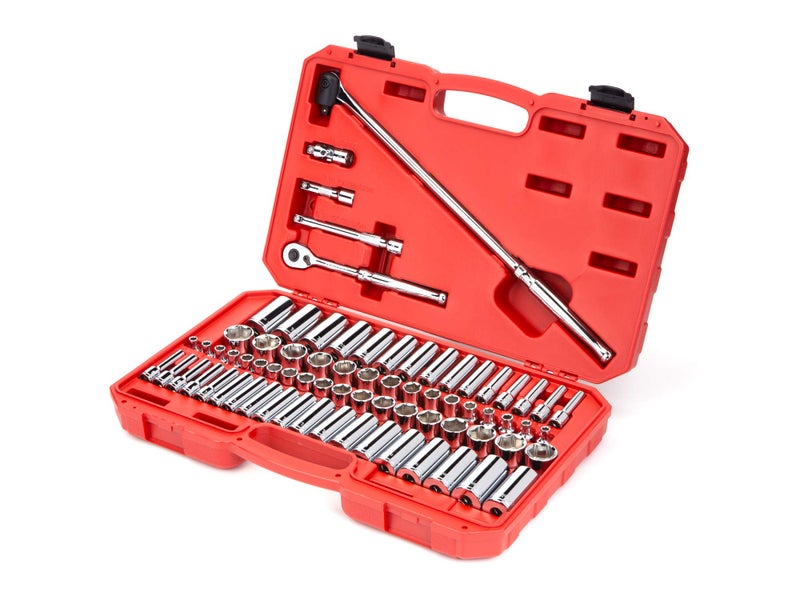 TEKTON 3/8 Inch Drive 6-Point Socket and Ratchet Set, 73-Piece (1/4-1 in., 6-24 mm) | SKT15311 - Image 2