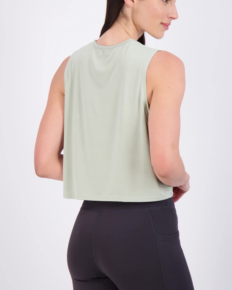 REALESSENTIALS Real Essentials 5 Pack: Women's Dry Fit Crop Summer Tank Top - Gym Yoga Workout Sports Tee (Available in Plus Size) Set 10, M - Image 4