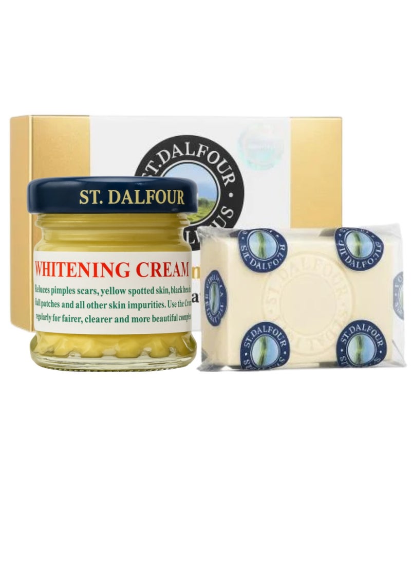 إس تي دالفور سانت دالفور مجموعة الجلوتاثيون لتفتيح وتبييض البشرة ومعالجة البقع الداكنة والتصبغات وتوحيد لون البشرة - صابون + كريم