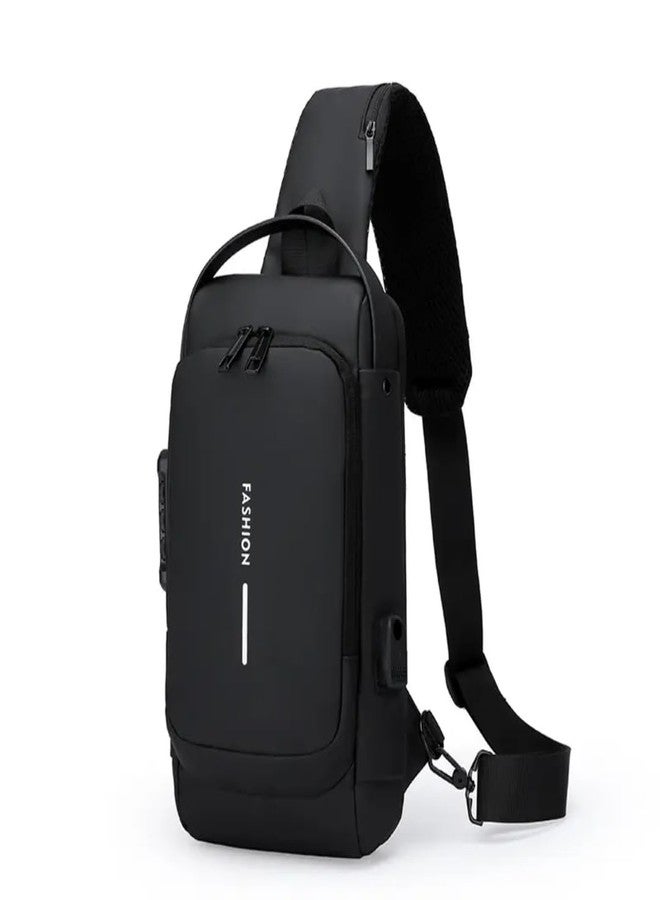 FRIEDRICH Waterproof Anti-Theft Nylon Men's Chest Sling Casual Shoulder Bag with USB Multi-function Travel Messenger Cross Body Sling Chest Bag for Men & women - Image 1