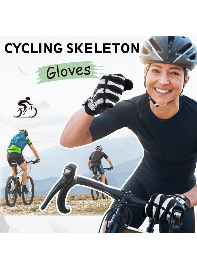 TRIWONDER Skeleton Gloves Cycling Gloves Skull Gloves for Men Women Kids for Bike Bicycle Motorcycles Sports Workout Riding Halloween Breathable Shock-Absorbing (Black - Full Finger, L) - Image 5