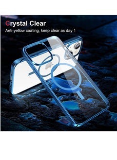 Built-in Magnet Clear Case for iPhone 14, Compatible with Mag-safe Accessories, Slim Thin PC Durable Case Support Wireless Char-ging (iPhone 14, Black)