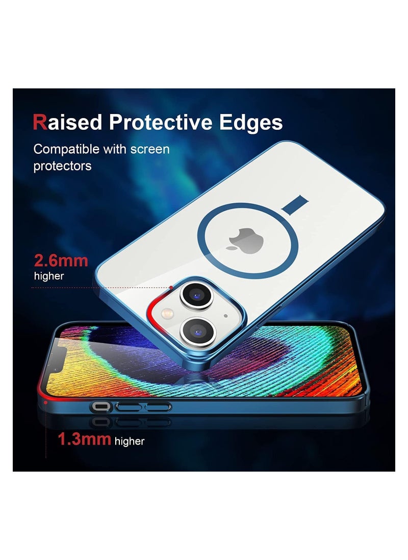 ELTRAZONE - Built-in Magnet Clear Case for iPhone 14, Compatible with Mag-safe Accessories, Slim Thin PC Durable Case Support Wireless Char-ging (iPhone 14, Black) - Image 1