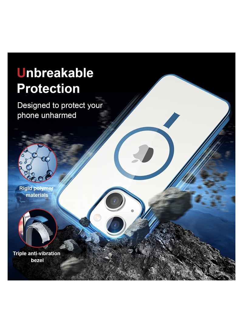 ELTRAZONE - Built-in Magnet Clear Case for iPhone 14, Compatible with Mag-safe Accessories, Slim Thin PC Durable Case Support Wireless Char-ging (iPhone 14, Black) - Image 1