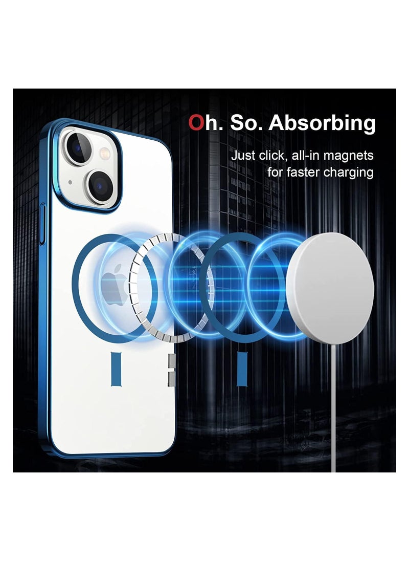 ELTRAZONE - Built-in Magnet Clear Case for iPhone 14, Compatible with Mag-safe Accessories, Slim Thin PC Durable Case Support Wireless Char-ging (iPhone 14, Black) - Image 1