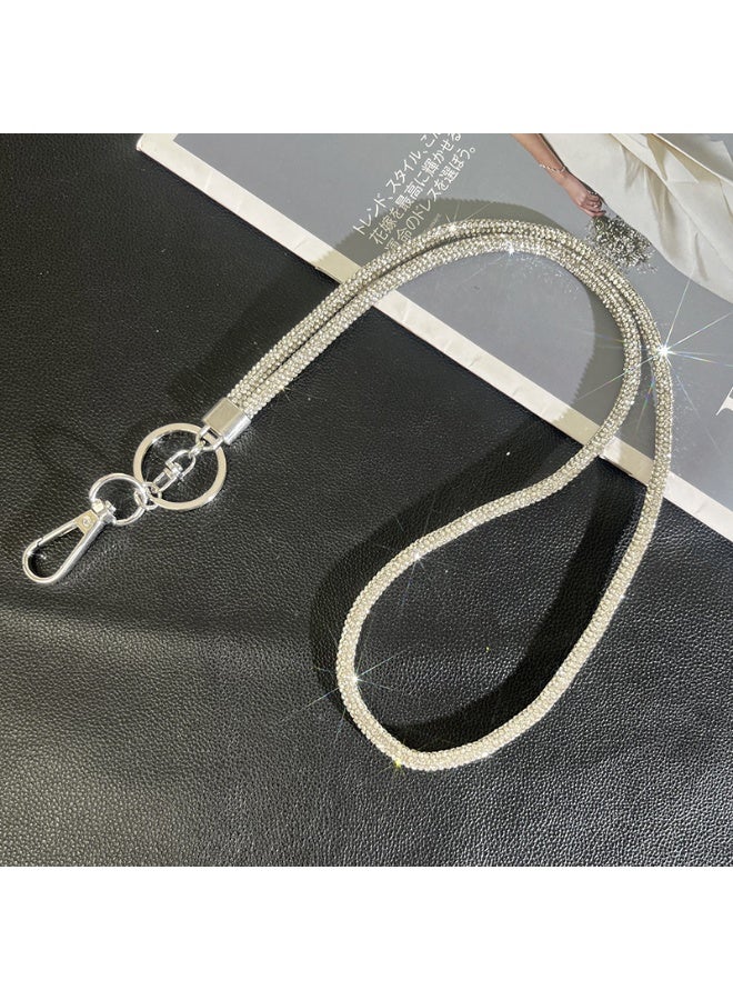 NIBEMINENT Super Cute Beaded Phone Charm – Trendy Phone Chain Wrist Strap, Shining Beads Chain Lanyard for Cell Phone