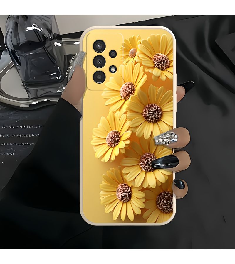 حافظة هاتف جديدة بطبعة زهرة الأقحوان الصفراء، ألوان متنوعة 1، متوافقة مع سامسونج جالاكسي S25 إيدج، S24، S23، S21 FE، S22 بلس، ألترا، A56، A55، A54، A53، A52S، A52، A36، A35، A34، A33، A32، A26، A25، A24، A23، A22، A16، A15، A14، A13، A06. - Image 3