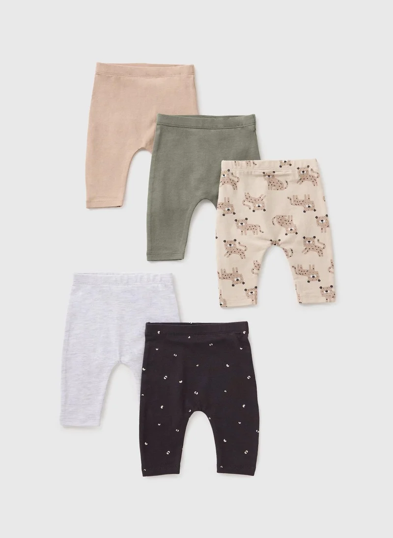 Matalan 5 Pack Baby Animal Leggings