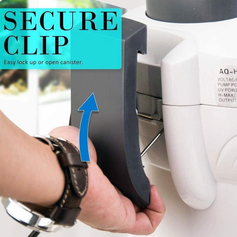 VAYINATO فلتر خارجي متعدد المراحل لحوض السمك مع مجموعة مواد الفلترة (بوميس، حلقة سيراميك وكرة حيوية) (HW-304B | 55W | 2000L/H | H.max-2.5M | الحجم-290 * 290 * 485mm) مع مصباح UV بقوة 9W - Image 4