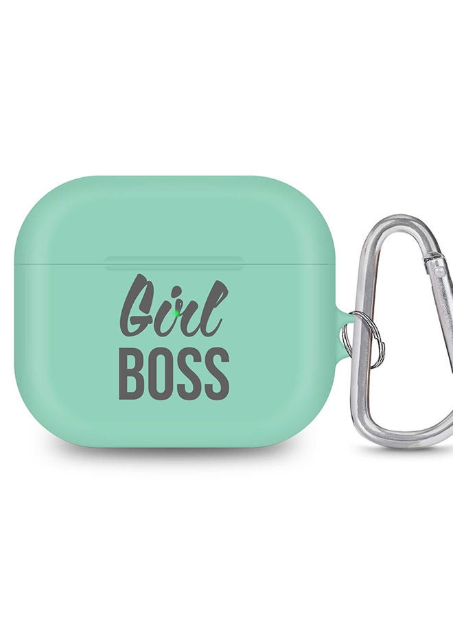 Stylizedd حافظة StylePods لجهاز Airpods الجيل الثالث مع سلسلة مفاتيح مضادة للفقد - فتاة رئيسة (أخضر مائي باهت) - Image 1