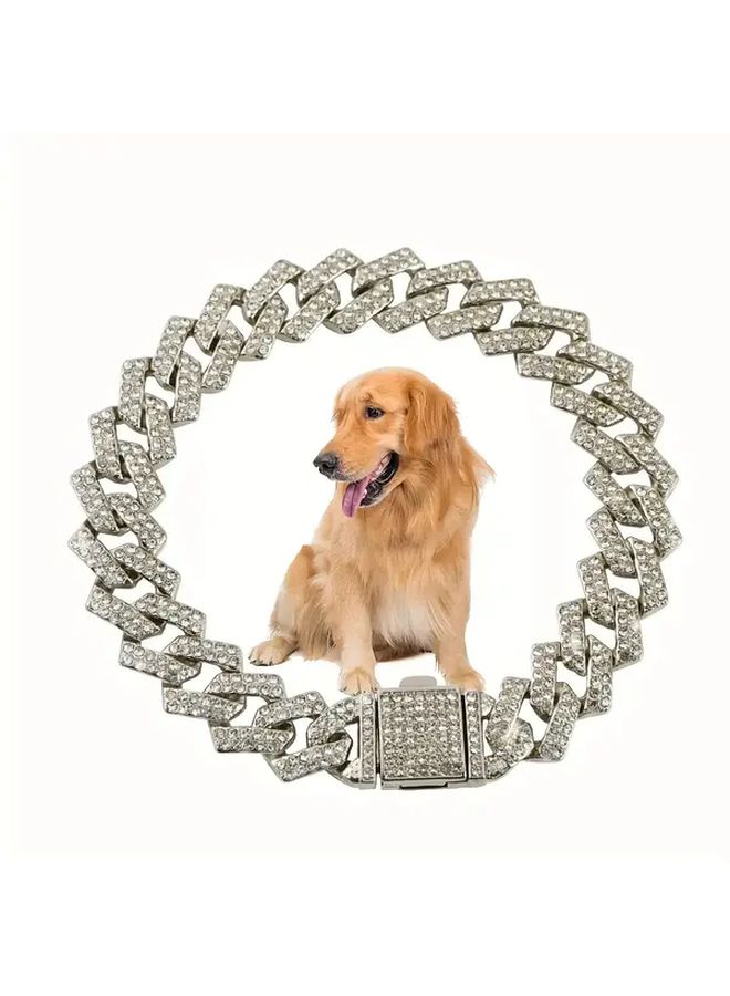 Golden Adjustable Dog Necklace for Small Medium Large Dogs Comfortable No Slip Fit Pet ID Tag Holder - Image 1