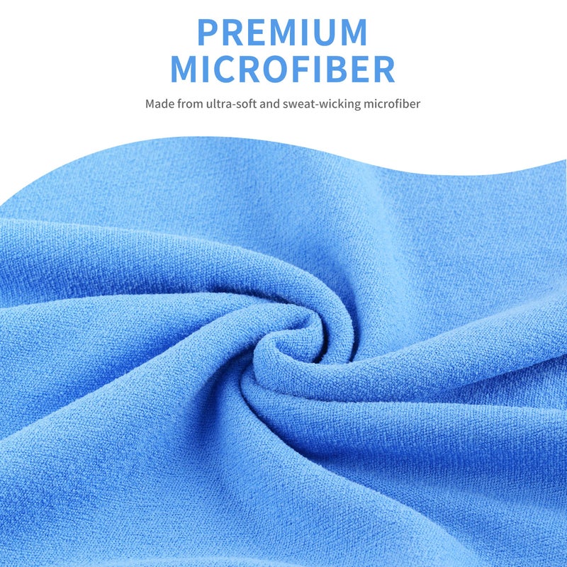 MICROFI Microfiber Hot Yoga Towel Mat, 24 x 72 inches, with Non-Slip Silicone Grip, Secure Fit Elastic Straps (Blue) - Image 2