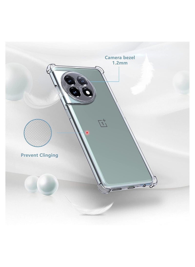 جراب OnePlus 11R -Ace 2 غطاء خلفي شفاف بوسادة هوائية ناعمة من السيليكون المقاوم للصدمات ومضاد للخدش واقٍ من الصدمات لهاتف OnePlus 11R شفاف - Image 4