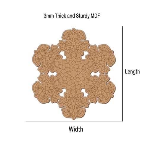 Cliths Pack of 1 Pichwai Mandala Pre-Marked MDF Base Design- 12 Inch | Pre-Marked MDF Boards for Lippan Art | 3mm Thick MDF Base for Painting and Craft - Image 3