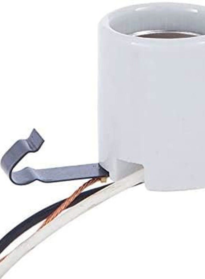 B&P Lamp Glazed Porcelain Snap-in Med. Base Socket with 12" Wire Leads - Image 1