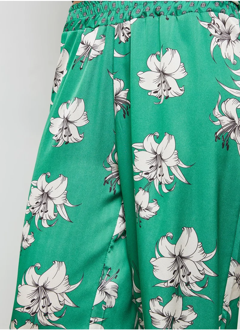 ELLA Floral Print Wide Leg Pants