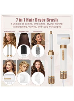 General Hair Dryer Brush Blow Dryer Brush Set with Diffuser 7 in 1 Hair Styling Tools 110000 RPM High Speed Volumizer Drying Curler Straightener  - Image 2