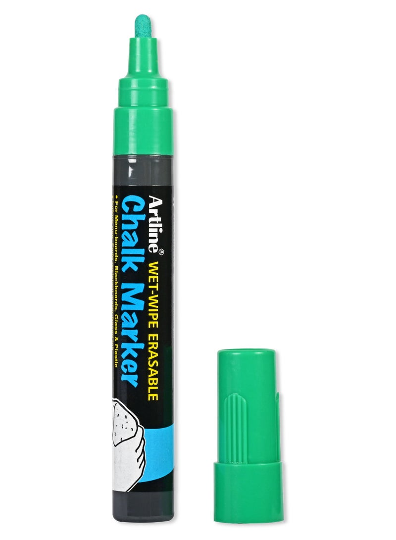 Artline Artline 12 Pieces EPW4 Chalk Marker, Line 4.0mm, Wet Wipe Eresable, Color:Green-ARMKEPW-4GR - Image 4