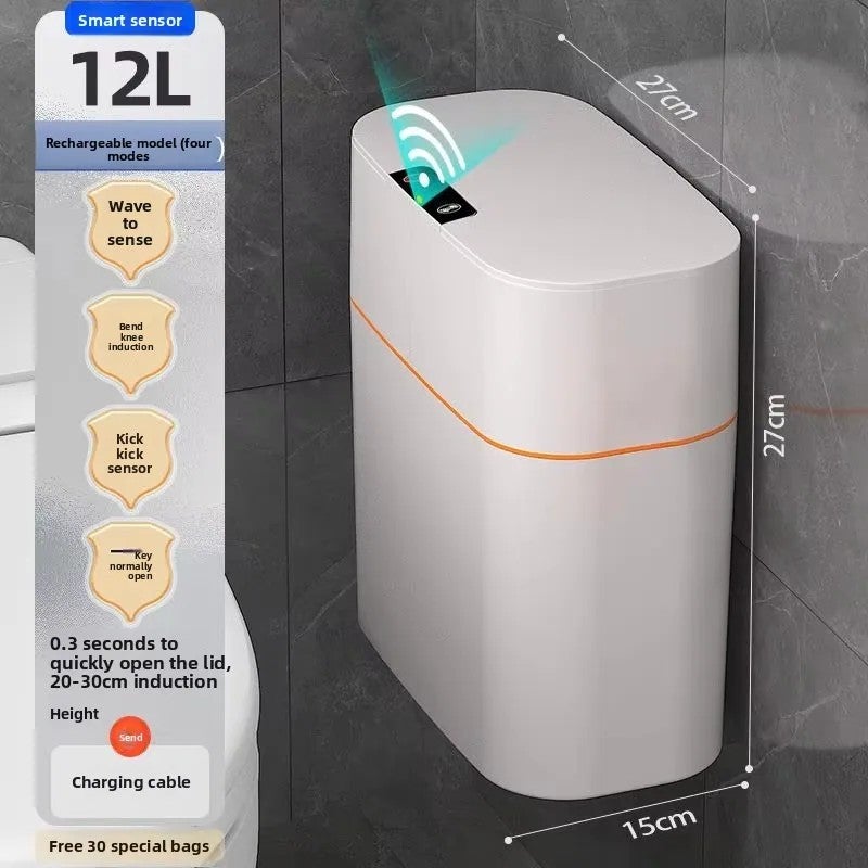 Y&D Smart Trash Can: Automatic, Touchless, Waterproof Waste Bin for Home Bathroom - Rechargeable & Intelligent Sensor, Laundry Basket Alternative - Image 1