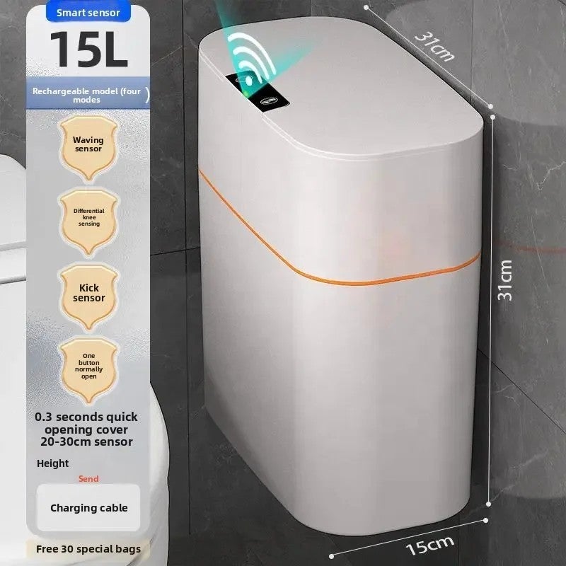 Y&D Smart Trash Can: Automatic, Touchless, Waterproof Waste Bin for Home Bathroom - Rechargeable & Intelligent Sensor, Laundry Basket Alternative - Image 5