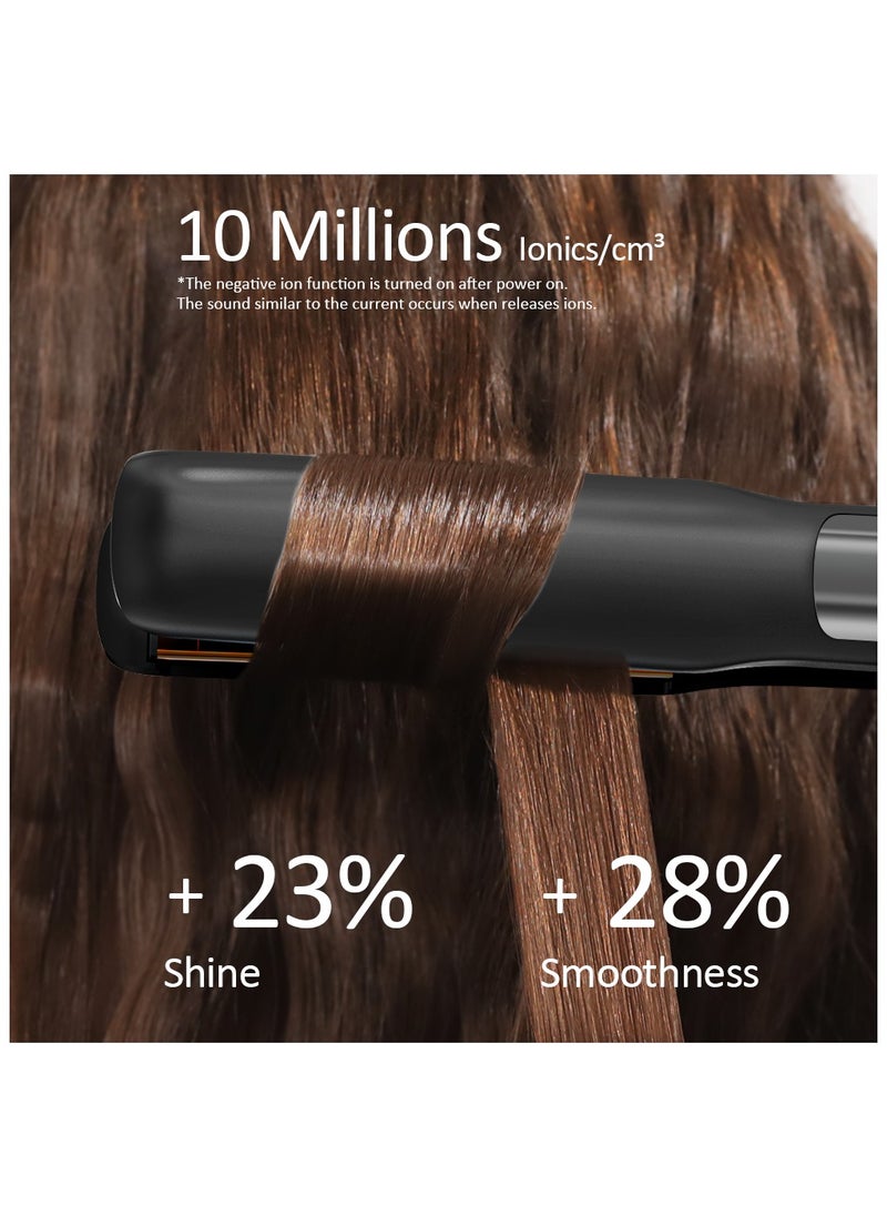 Faszin Hair Straightener, Fast Heating Titanium Flat with Negative Ion for Smooth Hair, 2-In-1 3D Floating Wide Plate Hair for All Hair Types, Dual Voltage & 11 Levels Adjustable  - Image 4
