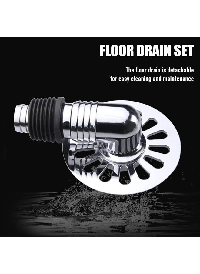 Washing Machine Floor Drain Cover,   Bathroom Square Sink Drain Strainers, Easy Clean,  Home with Pipe Connector (Silver)