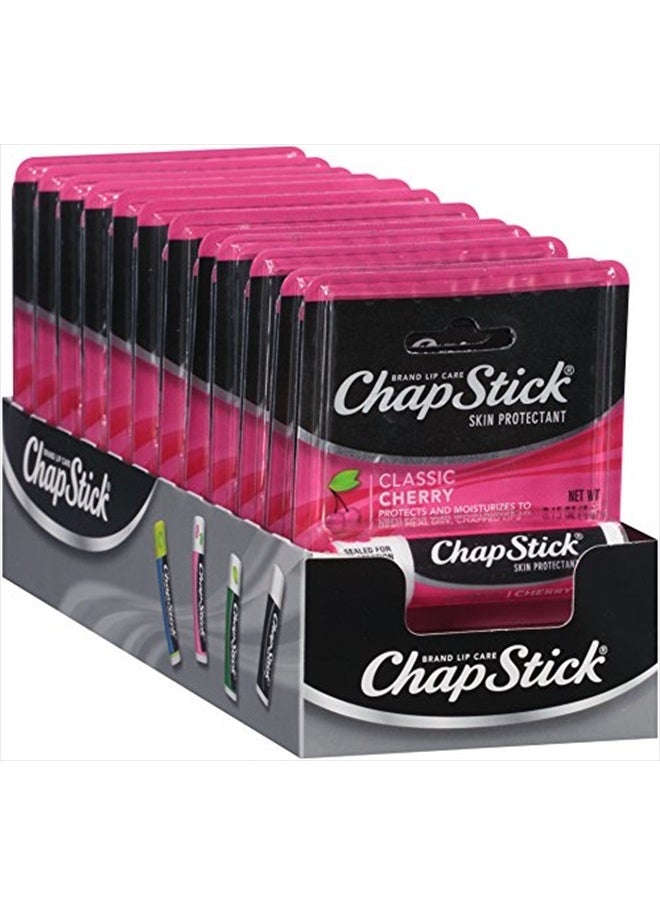 chapstick Classic (24 Blister Packs of 1 Stick, 24 Total Sticks, Cherry Flavor) Skin Protectant Flavored Lip Balm Tube, 0.15 Ounce Each,24 Count (Pack of 1)  - Image 1