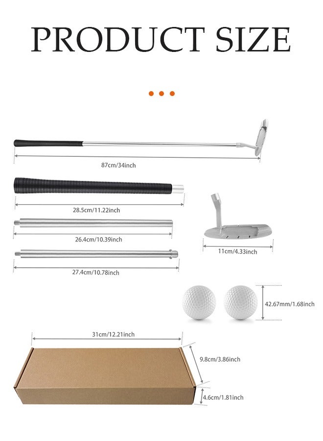 DUNISO Golf Putte，3 section aluminum alloy foldable golf putting rod, right handed portable travel club, a with golf ball，detachable, suitable for beginners  - Image 4