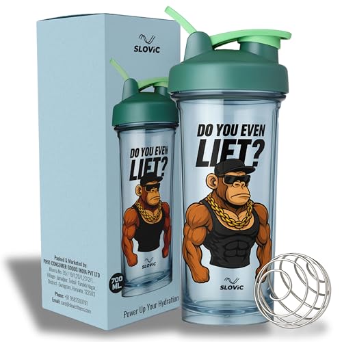 SLOVIC Shaker for Gym [700 ML] | Durable & Leak-Proof Protein Shaker Bottle | Odor Free, Stylish & Transparent Gym Bottle for Men & Women | Ideal for Gym, Home & Office - Image 1