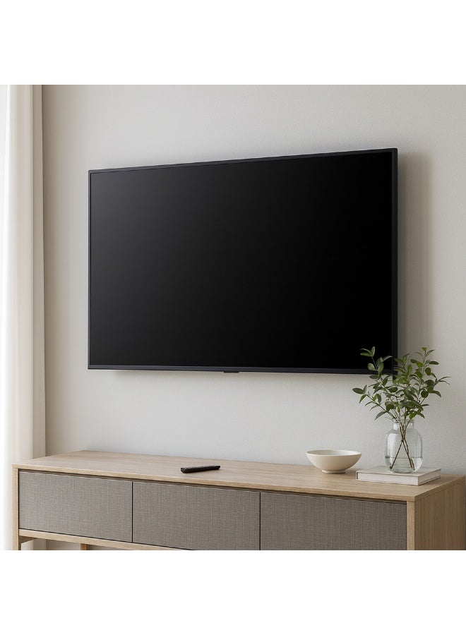 فونتيك حامل تلفزيون ثابت للتثبيت على الحائط بتصميم مسطح قابل للتعديل لشاشات LED من 42 إلى 65 بوصة مصنوع من المعدن يتحمل حتى 80 كجم باللون الأسود بعرض 700 مم - Image 2