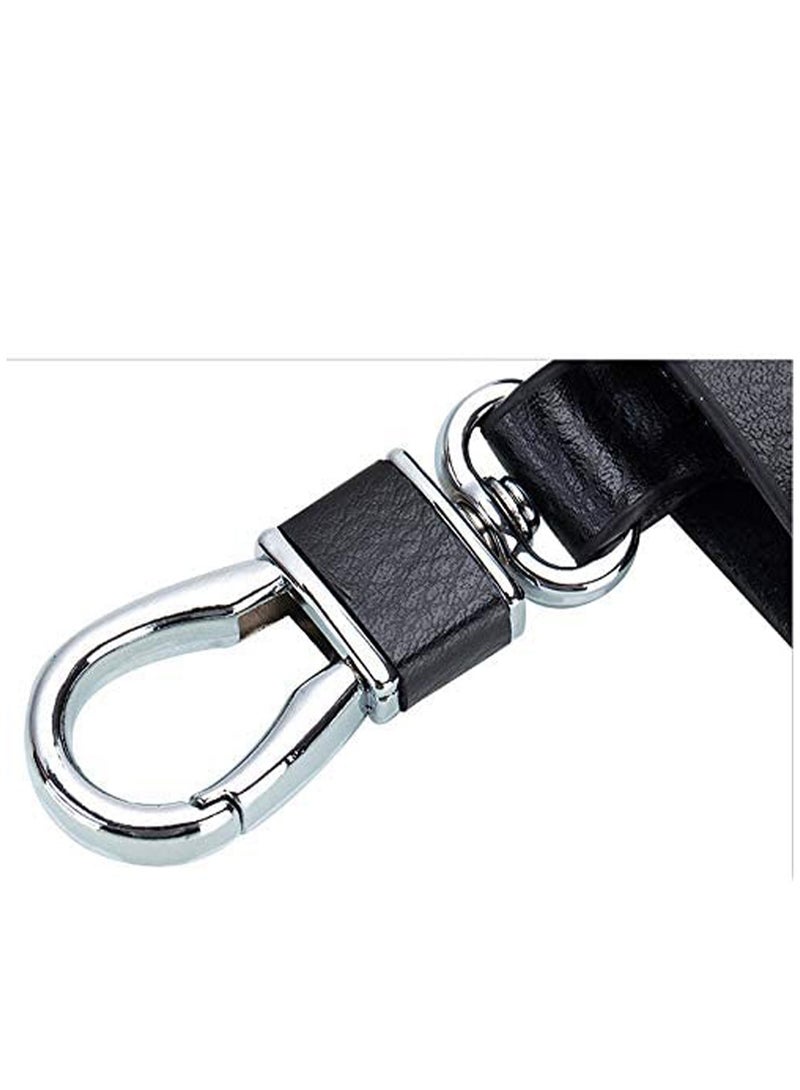 SYOSI Unisex Genuine Cow Leather Keychain Bag Men Women Key Holder Organizer Pouch Car Key Case Magnetic Buckle-Black - Image 4