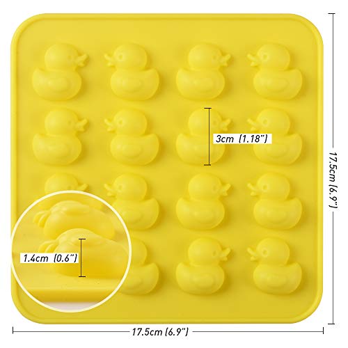 Newk Duck Chocolate Silicone Mold, 4 Packs 16- Cavity Non-Stick Food Grade Silicone Molds for Ice Cube, Jelly, Fondant, Hard Candy - Image 2