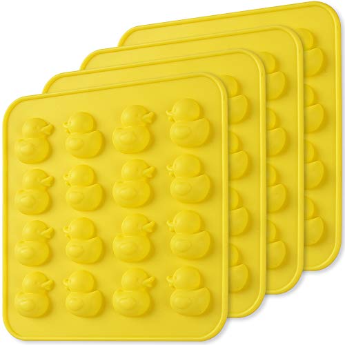Newk Duck Chocolate Silicone Mold, 4 Packs 16- Cavity Non-Stick Food Grade Silicone Molds for Ice Cube, Jelly, Fondant, Hard Candy - Image 1