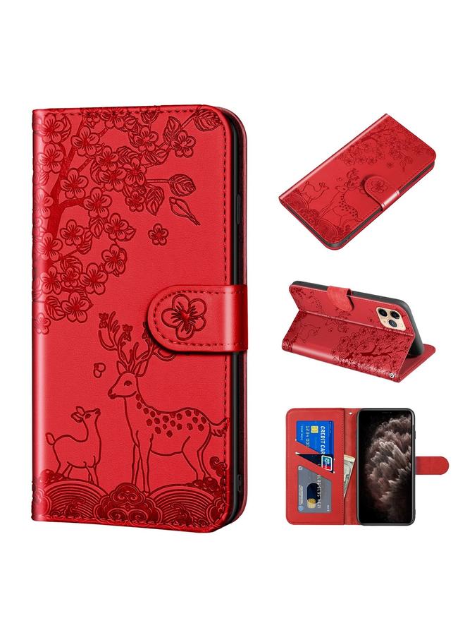Zaboon Case For iPhone 11 Pro Max Sika Deer Embossing Pattern Horizontal Flip PU Leather Case with Holder & Card Slot & Wallet & Photo Frame - Image 1