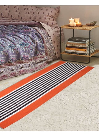 Saral Home Stripe Designer Soft Cotton Durable Washable Multipurpose Runner for HomeKitchenLiving AreaLobbyOffice with Anti Skid Backing Orange 45 Cm X 180 Cm - pzsku/Z6D33EDC3725CD94DBEDEZ/45/1746638085/51bf1c0b-17c6-47f8-b768-093bad63d549
