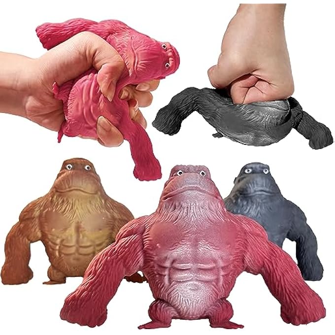 CHEROSIN Squishy Monkey Stretch Gorilla Toy - 3Pack of Big Sensory Monkey Stretchy ToysStress Relief Splat Gorilla Figures for Autism ,Funny Animal Squishy Gorilla Toys Kids and Adults Easter Stuffers - Image 1