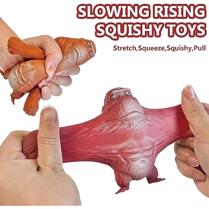 CHEROSIN Squishy Monkey Stretch Gorilla Toy - 3Pack of Big Sensory Monkey Stretchy ToysStress Relief Splat Gorilla Figures for Autism ,Funny Animal Squishy Gorilla Toys Kids and Adults Easter Stuffers - Image 3