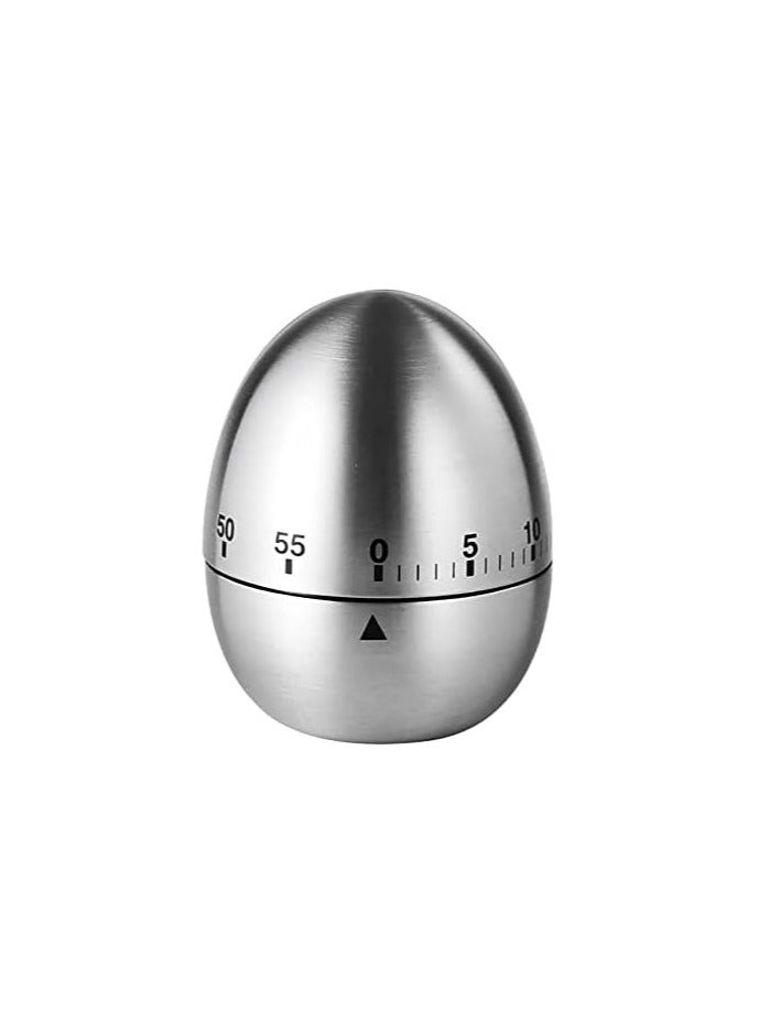 erorex Stainless Steel Kitchen Timer Egg Timer Manual Mechanical Timer Cooking Egg Alarm Clock Timer Countdown Cooking Tools Kitchen Gadgets (Egg) - Image 1