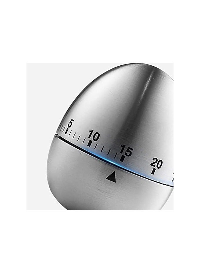 erorex Stainless Steel Kitchen Timer Egg Timer Manual Mechanical Timer Cooking Egg Alarm Clock Timer Countdown Cooking Tools Kitchen Gadgets (Egg) - Image 4