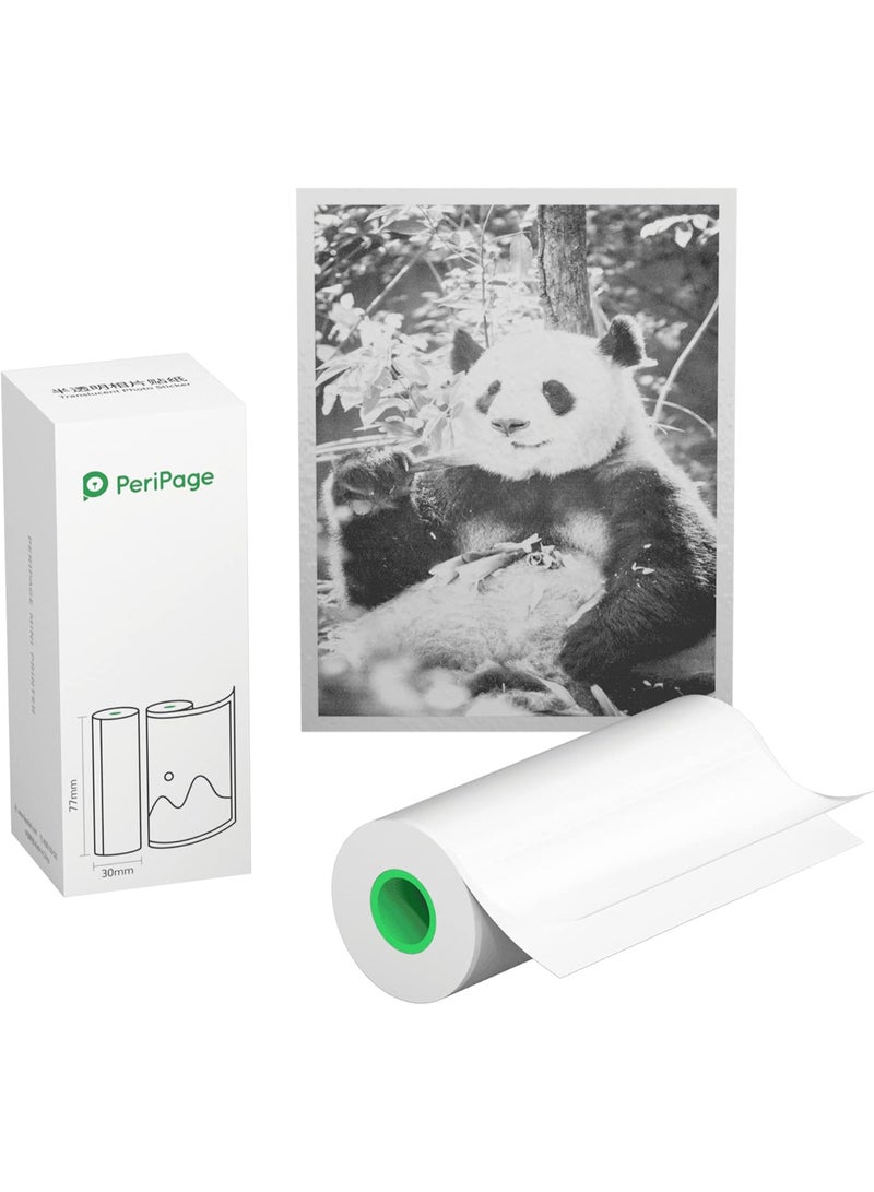 PeriPage 77x30mm (3inch) Translucent Photo Sticker Thermal Paper, 1 Roll in Box For A3, A9s MAX and Other 3inch Thermal Printers. A S TECH SALES (Translucent Photo Sticker 1Roll in Box) - Image 1